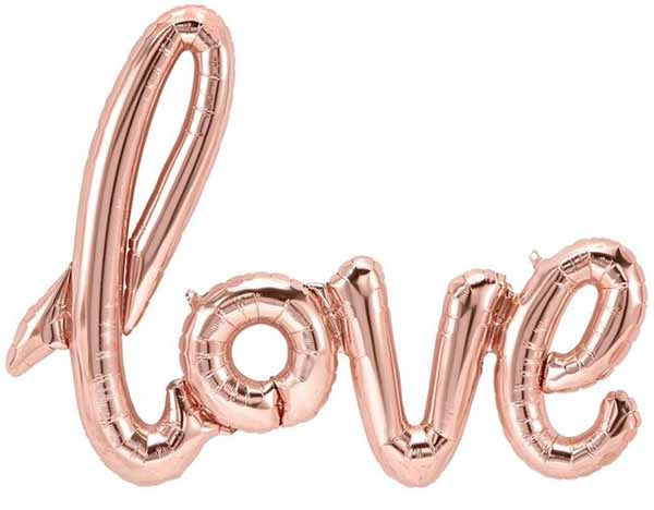 30” Love Rose Gold AIR FILLED balloon