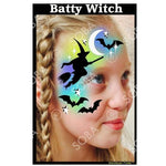 Batty Witch Halloween- Profile Stencil