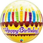 22"  Happy BIRTHDAY CANDLES & FROST BUBBLES Balloon