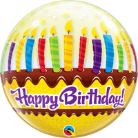 22"  Happy BIRTHDAY CANDLES & FROST BUBBLES Balloon