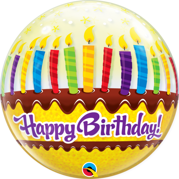 22"  Happy BIRTHDAY CANDLES & FROST BUBBLES Balloon