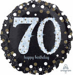 SPARKLING BIRTHDAY 70 HOLOGRAPHIC 18" ROUND FOIL BALLOON