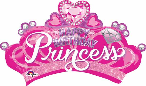 Anagram Happy Birthday Princess Crown SuperShape Balloon