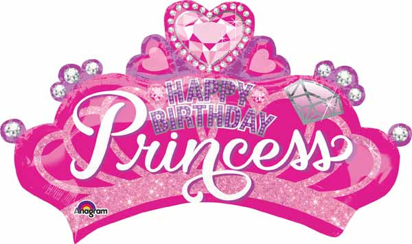 Happy Birthday Princess Crown SuperShape Balloon