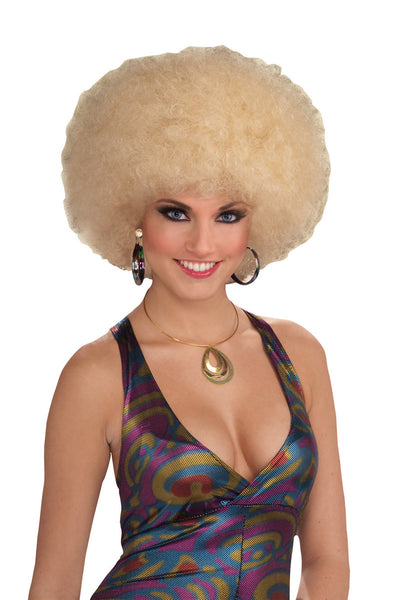 DELUXE AFRO BLONDE Costume Accessory head