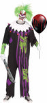 Demented scary evil clown costume child size 8-10