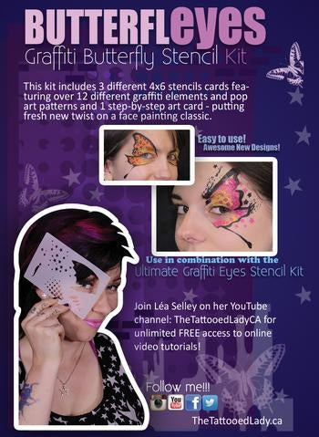 Ultimate Graffiti Eyes Stencil - Butterfly Eyes Stencil Kit