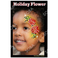 Christmas Holiday Flower Poinsetta - Profile Stencil