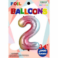 Trico Balloons NUMBER #2 RAINBOW 34" FOIL