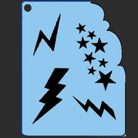 QEZ Stencil - Lightning Bolt and Star