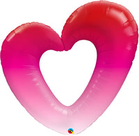 Large open heart foil balloon