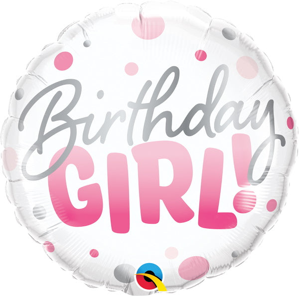 Pioneer Balloon Co BIRTHDAY GIRL PINK DOTS 18" Foil Balloon