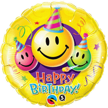 18" Birthday Smiley Faces Balloon emoji