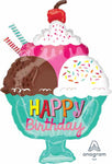 Anagram 23“  ICE CREAM SUNDAE Foil Balloon- Happy Birthday