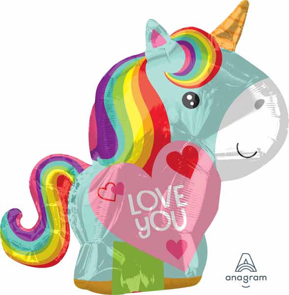 Anagram 18" Unicorn Love Shape Balloon