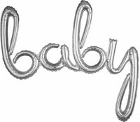 Air Filled SCRIPT PHRASE  Baby Balloon  silver or gold