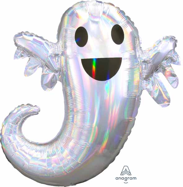 Anagram Balloon IRIDESCENT GHOST 28" HOLOGRAPHIC  SHAPE