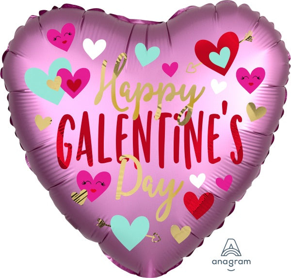Anagram HAPPY GALENTINE'S DAY 18" HEART FOIL BALLOON VALENTINE'S
