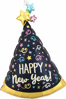 Anagram SuperShape Foil Balloon- CONFETTI Happy New Year's Eve Hat 36"