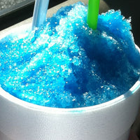 Snow Cone Syrup, cups and spoons