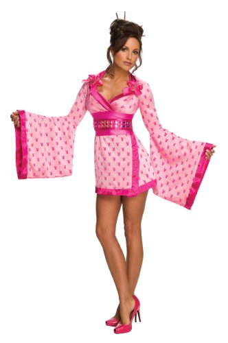 Rubies Costume Secret Wishes Women's Playboy Geisha Halloween Costume, Pink, Small