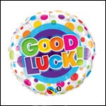 Qualatex 18in Round Foil Balloon- Good Luck Colorful Dots