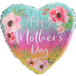 Anagram Heart Foil Balloon- Happy Mother’s Day 18” pastel ombre rainbow