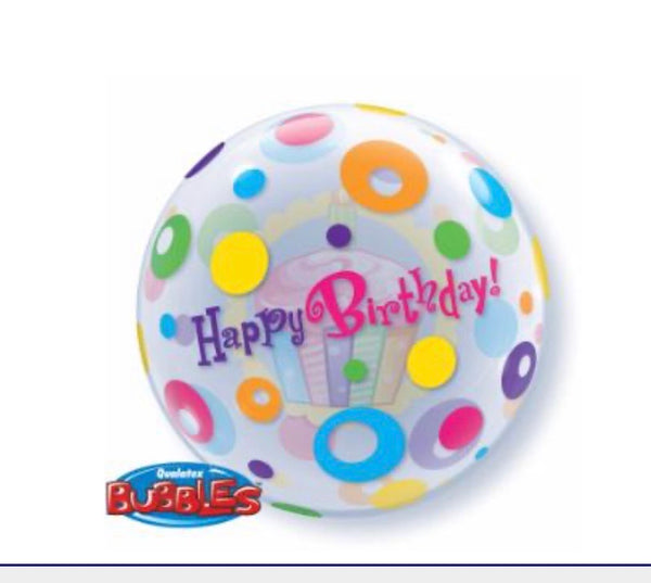 Bubble Balloon with Cupcakes and Dots