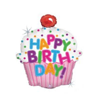 31” Foil Balloon Happy Birthday Cupcake