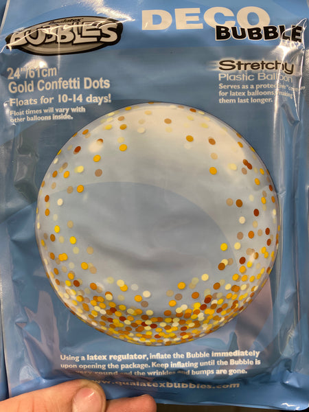 24” Confetti Bubble Balloon - Gold