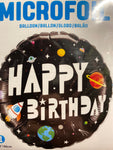 18” Happy Birthday Space Rocket Balloon