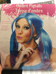 Blue ombré pigtails