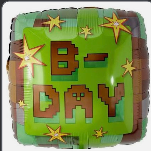 Minecraft birthday balloon