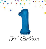 Blue balloon numbers 34”