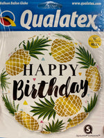 18” Happy Birthday Pineapple Balloon