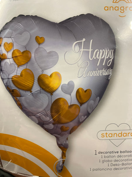 18” Happy Anniversary Heart Balloon