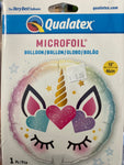Qualatex Round Foil Balloon- Unicorn pastel rainbow