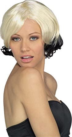 Rubies costume company sassy two-tone blonde black adult hair