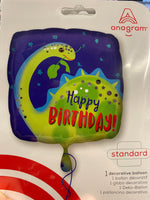 Anagram Square Foil balloon- 18” Happy Birthday Dinosaur Balloon