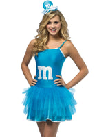 M & M Blue Party Dress adult Halloween Costume Standard size