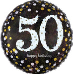 Anagram Round Foil Balloon- 50th Happy Birthday foil balloon