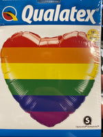 18” Rainbow Heart Pride Balloon foil