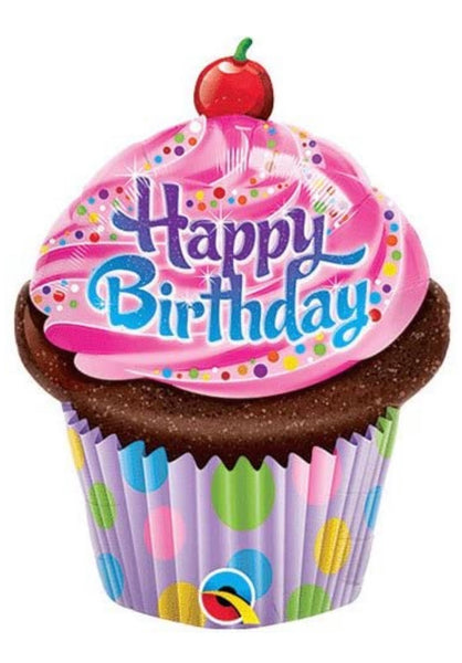 35 inch cupcake happy birthday foil Balloon