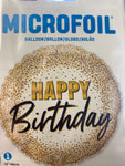 Qualatex Round Foil Balloon- Gold Confetti Happy Birthday