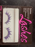 purple eyelashes with rhinestones