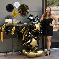 59″ STAR CLUSTER BLACK & GOLD AIRLOONZ