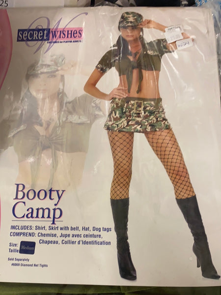 Booty Camp Army Costume Adult Medium Sexy Secret Wishes