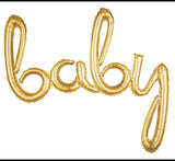 Air Filled SCRIPT PHRASE  Baby Balloon  silver or gold