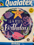 Qualatex Round Foil Balloon- 18” Happy Birthday Under the Sea