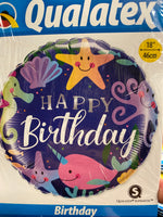 18” Happy Birthday Under the Sea foil balloon